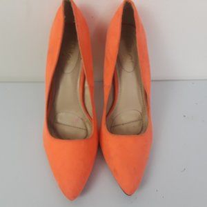 Rouge Helium stiletto orange size 8.5 faux suede